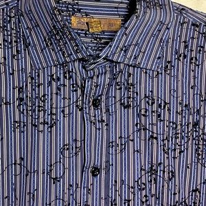 Pronto Blue label blue stripes dress shirt XL